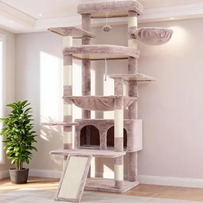 Produktbild von Katzenkratzbaum - Krabbaum - Katzenmöbel - Kletterbaum - Katzenkratzbaum - Rauchgrau - Robustes Sisal