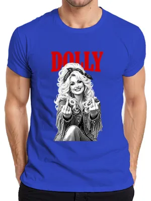 Obrázek produktu pro Tričko s potiskem Dolly Parton, country, rockabilly, retro, pro muže, modré, velikost XL
