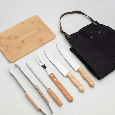 Produktbild von Portable Grillbesteck Set - RVS - für BBQ und Camping