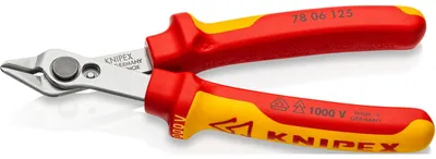 Produktbild von Knipex 78 06 125, Hand-Kabelschneider, Rot, Gelb, Edelstahl, Edelstahl, VDE, Deutschland
