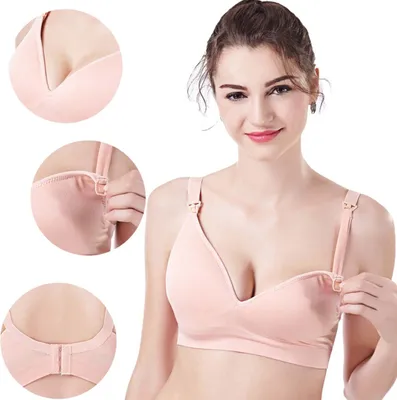 Obrázek produktu pro Dámská kojící podprsenka Kojící mateřská podprsenka pro ženy Soft Cup BHS (růžová 34C 34D 36B 36C)