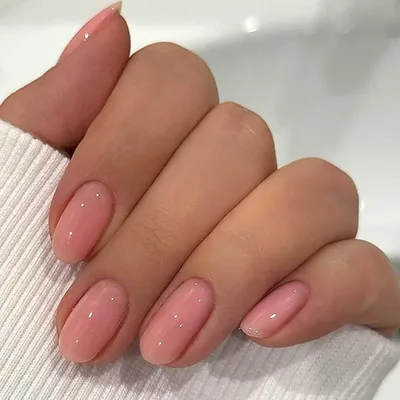 Productafbeelding van Kunstnagels, kort, ovaal, 24 stuks, perzikroze, volledige bedekking, met lijm
