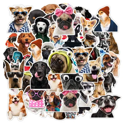 100 Hunde-Sticker, wasserdicht, kreativ, 4-8 cm, bunt