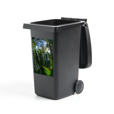 Obrázek produktu pro MuchoWow® Nálepka na odpadkový koš - Listy kapradiny v přírodě - 60x40 cm