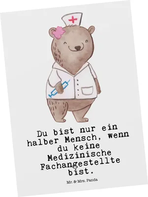Produktbild von Mr. & Mrs. Panda Postkarte Medizinische Fachangestellte Herz - Weiß - Geschenk, Postkarten, Arztpraxis, bildkarte, Ansichtskarte, Ansichtskarten, Spruch, Ausbildung, MFA