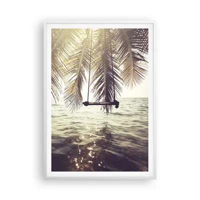 Produktbild von Gerahmtes Poster - Weißer Rahmen - Meer Palme Wasser - 70x100 cm - Wand Bild - Wanddeko - Wandbilder - Kunstposter - Wandposter - Bilderrahmen - Bilder - Kunstdruck - Wandbild - P2WPA70x100-3634