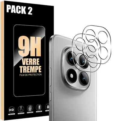 Image de 2 Verre Trempé Caméra Arrière pour Xiaomi Redmi Note 15 Pro 5G, Antichoc Anti-Rayures 9H
