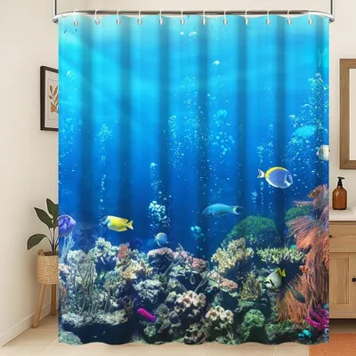 Productafbeelding van Douchegordijn 180x200cm met Zeedierenpatroon