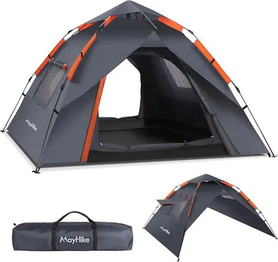 Produktbild von Camping Zelt 2 Personen Wurfzelt – Automatik Pop Up Zelt wasserdicht 3000mm mit 2 Türen und 2 Fenster, atmungsaktiv & luftdurchlässig, schnell aufbaubar für Camping, Strand & Festival (2.3×2.3×1.35m)