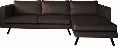 Immagine prodotto di Divano angolare in velluto Happyment Deluxe – 3 posti – Divano lounge – 150x270 cm – Marrone