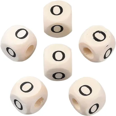 Imagen del producto de Letras "O" de cuentas de madera, 10 mm, 100 unidades, para la fabricación de joyería