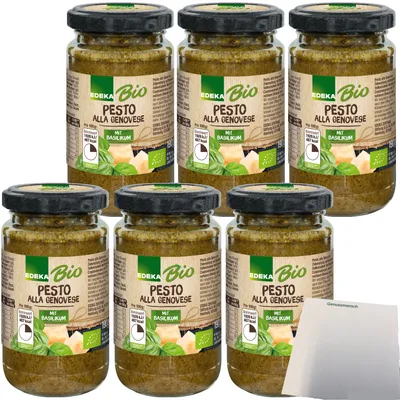 Produktbild von Edeka  Pesto alla Genovese mit Basilikum 6er Pack (6x190g Glas) + usy Block