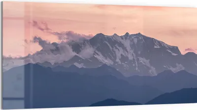 Produktbild von DEQORI Glasbild Echtglas 100x50 cm 'Alpenabendglanz' Wandbild Bild modern Deko