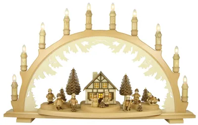 Produktbild von Schwibbogen Winterkinder (67x42cm) von Kunstgewerbe Lenk & Sohn