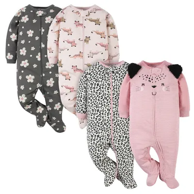 Productafbeelding van Gerber babyrompertjes voor meisjes, set van 4
