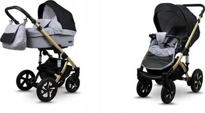 Produktbild von BabyLux® Sky Lark | 2in1 Kinderwagen Set | Silver Flex Black | Kombikinderwagen | Kinderwagenset