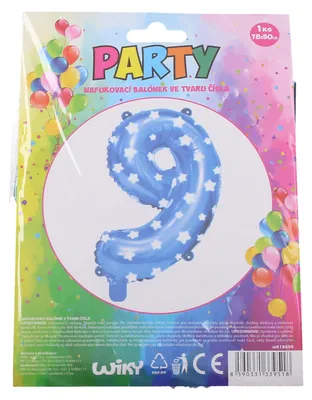 Produktbild von Aufblasbarer Ball – Nummer 9 blau