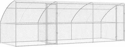 Image de Enclos pour chiens, 3 éléments, argenté, 6 x 2 x 2 m, acier galvanisé