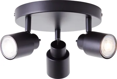 Produktbild von BRILLIANT schwarzes LED Spotrondell ANDRES | drei flammige Deckenleuchte inkl. austauschbarem Leuchtmittel | 3x GU10 4,5W 345 Lumen 3000 Kelvin | Metall