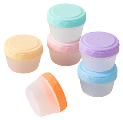Image de Boîtes de congélation - Lot de 6 de 60 ml - Avec couvercle et graduations - Sans BPA et étanches