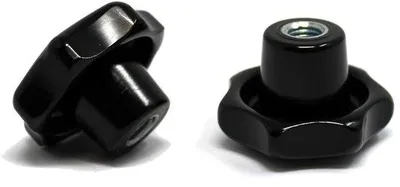 Image de Écrou à main pour pièces de machine - M5 25 mm - Noir - Métal - Sans outil
