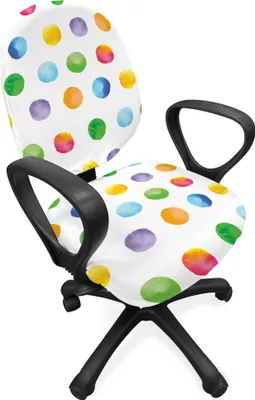 Produktbild von ABAKUHAUS Aquarell Bürostuhl Schonbezug, Abstrakte Tupfen, dekorative Schutzhülle aus Stretchgewebe, Mehrfarbig