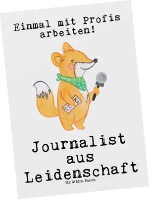 Produktbild von Mr. & Mrs. Panda Ansichtskarte Journalist Leidenschaft - Weiß - Geschenk, Studium, Ausbildung, Kunstkarten, Grußkarte, Witzig, Postkarten, Spruch, Lustig, Ansichtskarten