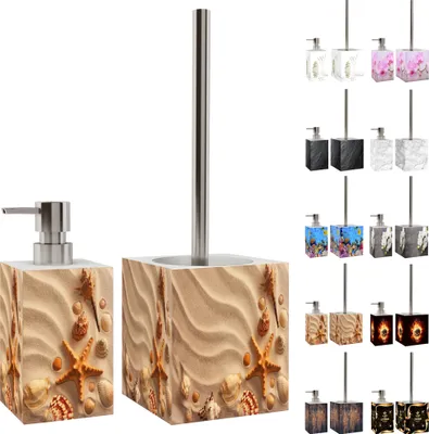Produktbild von 2-teiliges Badezimmer Set Seifenspender und WC-Bürste - Sanibel