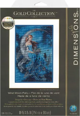 Zdjęcie produktu dla Wymiary zestawu do haftu krzyżykowego "Gold Collection Wind-Moon-Fairy", wzór liczony, 25,4x38,1cm