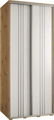 Produktbild von MEBLE KRYSPOL Davos 6 Schrank, zwei Türen - 235,2x100x60 cm - Artisan Weiß Silber