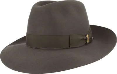 Borsalino feiner Haarfilzhut breite Bogartform in grau