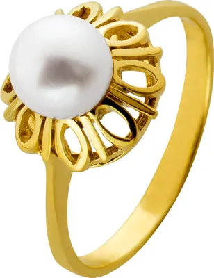 Produktbild von Perlenring Gold 585 14K Akoyaperle 7.8mm Antikschmuck 21