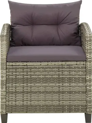 Obrázok produktu pre vidaXL Záhradné kreslo s vankúšom Poly Rattan Grey