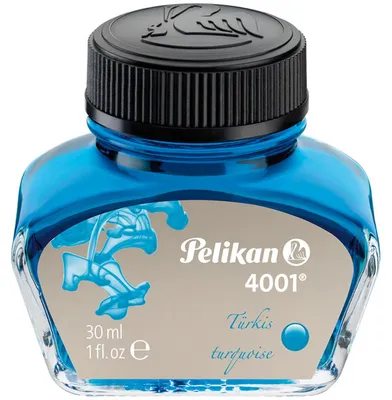 Produktbild von Tinte 4001 30ml Glas türkis Packung mit 6 Stück
