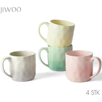 Produktbild von Kaffeetassen 4er set Tasse groß 360ml Becher Saftgläser Tassen Becher Porzellantasse Kaffeebecher Teetasse für 4 Personen Keramik Buntes Tassenset