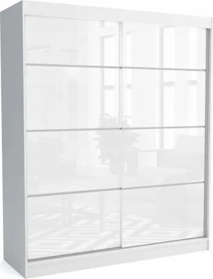 Produktbild von Moderner Schiebetürenschranke BELI 180 cm Hochglanzplatte (WEISS)