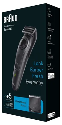 Obrázok produktu pre Braun BeardTrimmer 5 BT5420, Umývateľný, Batérie, Čierna