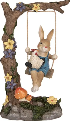 Immagine prodotto di Clayre & Eef figura decorativa coniglio 20x12x32 cm plastica marrone