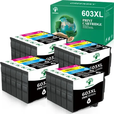 Produktbild von 20er GREENSKY 603XL Druckerpatronen Ersatz für Epson 603 XL Tintenpatronen Multipack Kompatibel für Epson Expression Home XP-3100 XP-4100 XP-2100 XP-2105 XP-3105 XP-4105 Workforce WF-2830 WF-2810 WF-2835 WF-2850