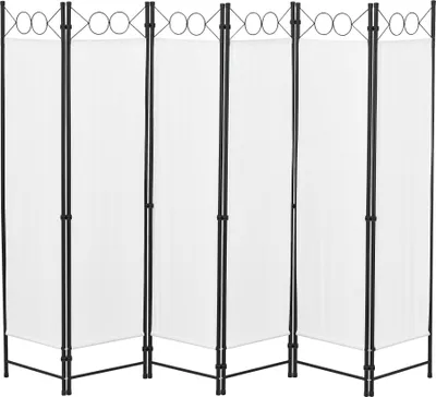 Produktbild von Raumteiler Saragossa 6-teilig 240x171 cm Paravent Trennwand 6-tlg. Sichtschutz Stellwand Spanische Wand Weiß