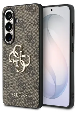 Immagine prodotto di Custodia Guess 4G con grande logo metallico per Samsung Galaxy S26 Plus - marrone