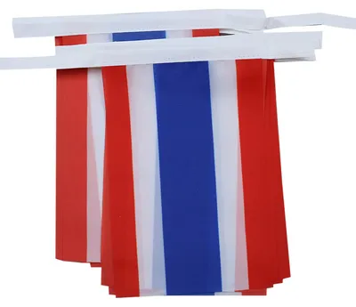 Thailand Wimpelkette 6 m, 20 Flaggen, Polyester 21x15 cm