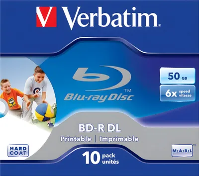 Produktbild von Bluray Verbatim 50GB 10pcs Jew.C 6x Wide printable No ID