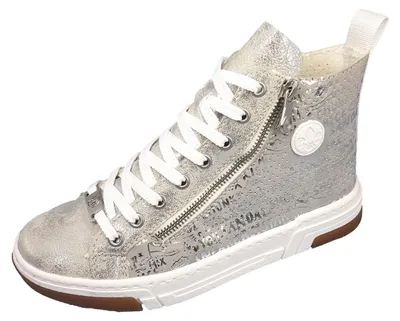 Imagen del producto de Botines de cordones Rieker Aleria para mujer, color plateado, estilo casual