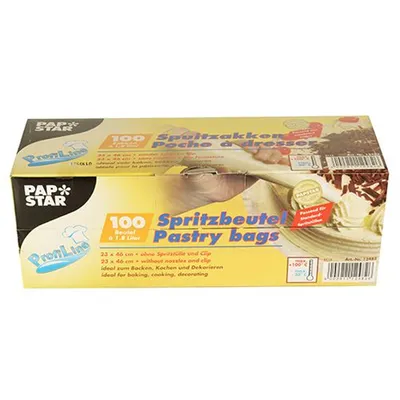 Obrázok produktu pre Papstar jednorazové vrecko na pipetovanie 1800 ml 460 x 230 mm priehľadné 100 kusov