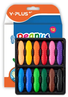 Wachsmalstifte für Kleinkinder, 12 Farben, Pinda-Form, waschbar