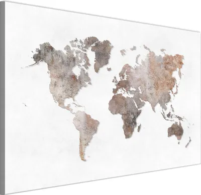 Image de LUMASOUL Tableau sur toile, motif cartes, tableaux muraux cadre bois, 90x60cm brun