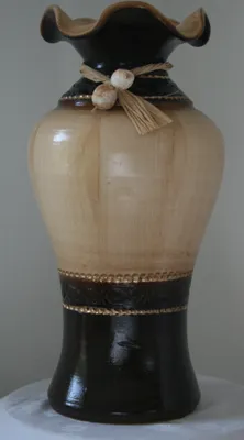 Produktbild von BODENVASE "KLASSIK I"- ca.40 CM Schwarz-Beige