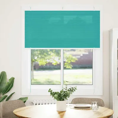 Productafbeelding van vidaXL Plissé gordijn, petrolgroen, 120x150 cm, stofbreedte 119,4 cm, polyester