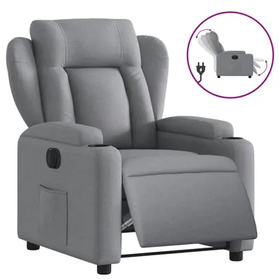 Image de vidaXL Fauteuil relax électrique gris clair Tissu